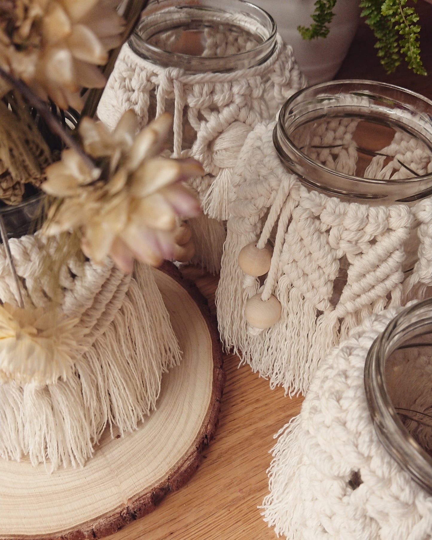 Decorative Macrame Jar, Vase, Candle Holder, Boho Inspired Home ...