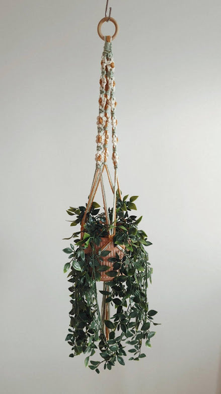 Daisy Macrame Plant Hangers, Boho Bohemian Home Decors