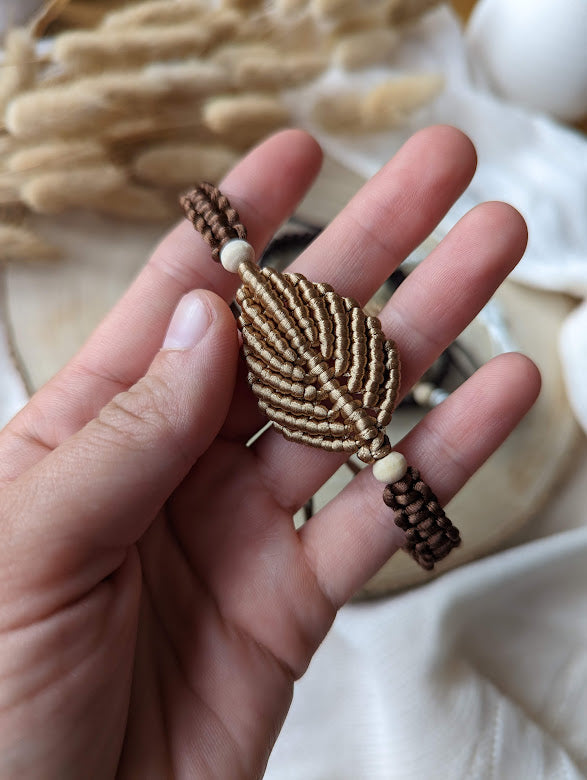 Macrame Leaf, Feather Bracelets, Beautiful Boho Bohemian Accessory, Lovely  Handmade Gift!
