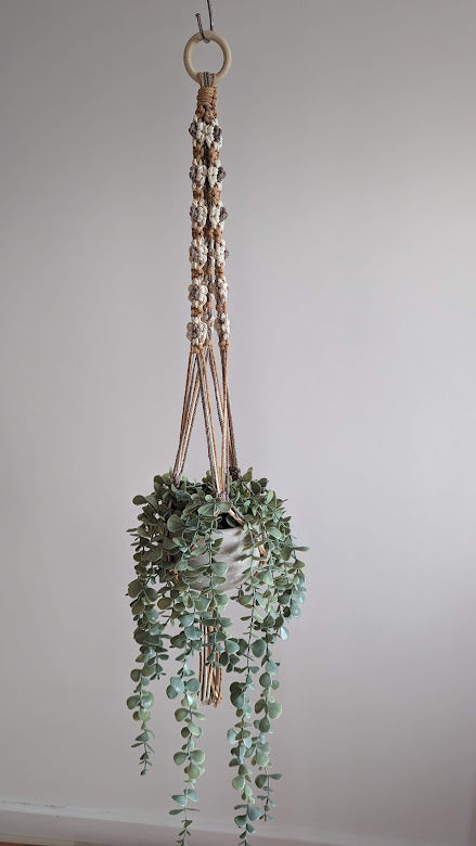 Daisy Macrame Plant Hangers, Boho Bohemian Home Decors